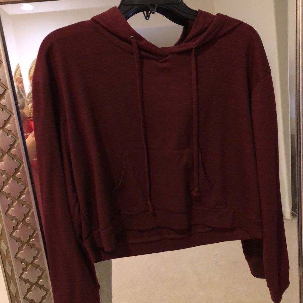 Crop sweatshirt maroon